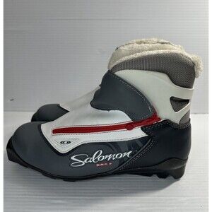 Salomon Women's Siam 7 Profil Cross Country Ski Boots Lace Zip Gray White Size 7